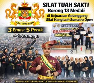 SILAT TUAH SAKTI Menggema di Sumatra Open, 13 Medali Angkat Marwah Budaya