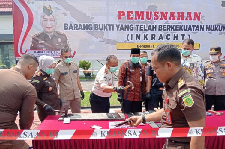 110 Perkara Final, Kejari Bengkalis Eksekusi Pemusnahan Barang Bukti