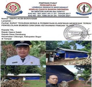 KCBI Sorot BUMDes Gandoang, Dana Penjualan Ayam Diduga Masuk Rekening Misterius