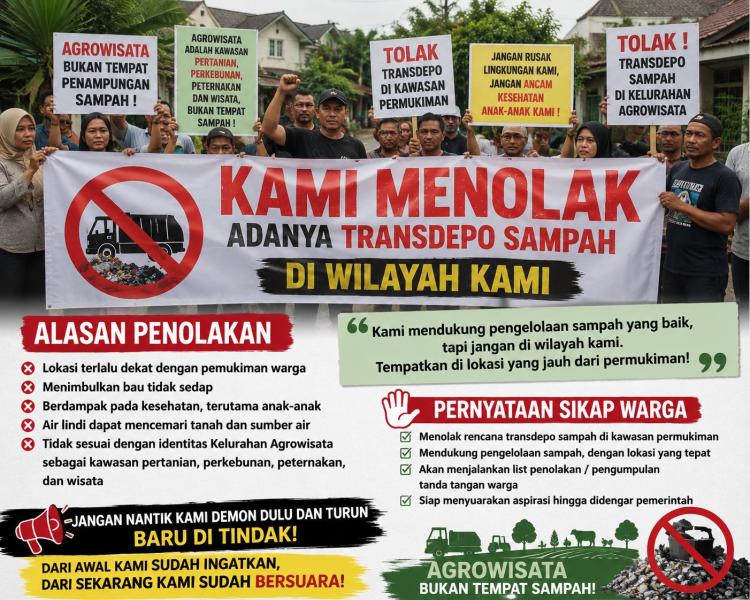 Warga Agrowisata Tolak Transdepo Sampah, Khawatir Lingkungan dan Kesehatan Terancam