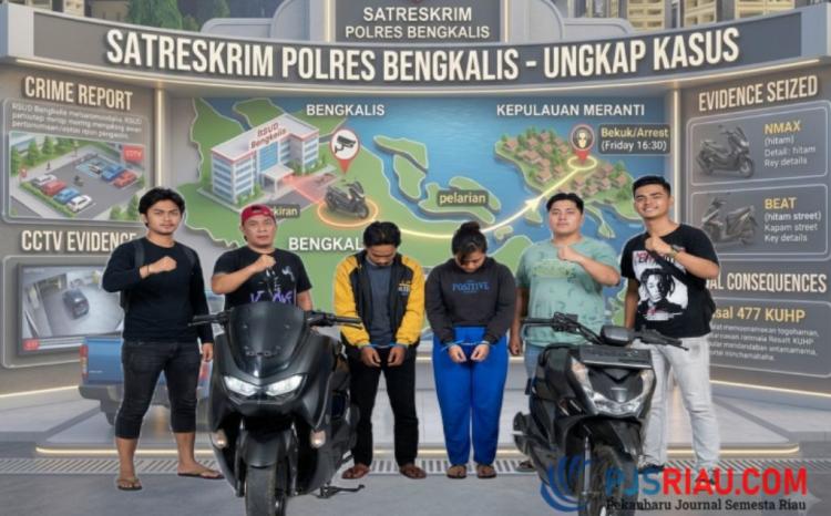 Gasak NMAX di Parkiran Rumah Sakit, Satreskrim Polres Bengkalis Bekuk Dua Pelaku Curanmor di Meranti
