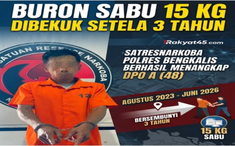 Buron Kasus Sabu 15 Kg Hampir Tiga Tahun Akhirnya Dibekuk Satresnakoba Polres Bengkalis