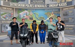 Gasak NMAX di Parkiran Rumah Sakit, Satreskrim Polres Bengkalis Bekuk Dua Pelaku Curanmor di Meranti