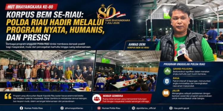 HUT Bhayangkara ke-80, Korpus BEM se-Riau Nilai Program Polda Riau Berdampak Nyata bagi Masyarakat